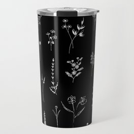 Black wildflowers Travel Mug