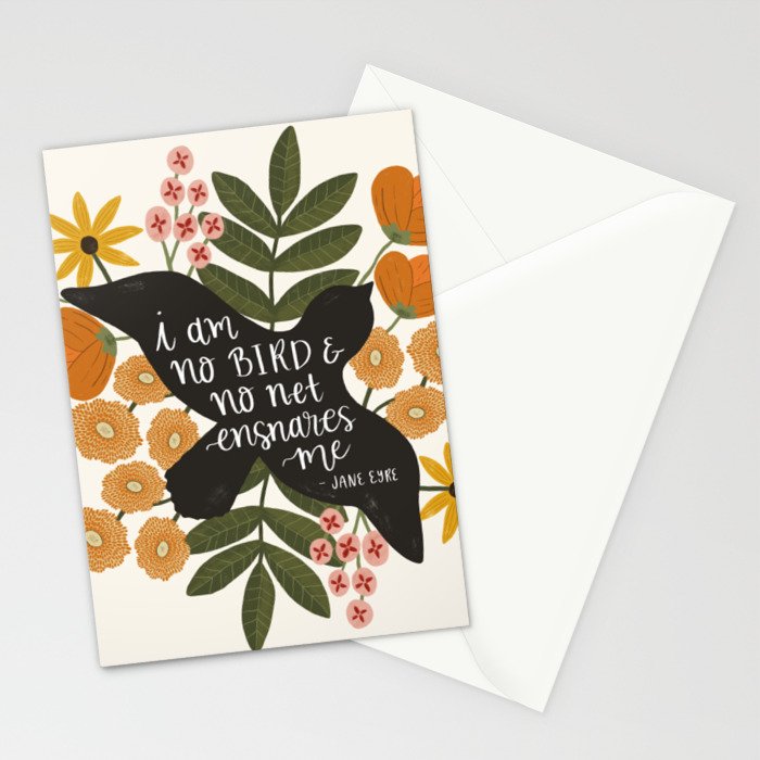 I Am No Bird Jane Eyre Quote Stationery Cards By Ohjessmarie Society6