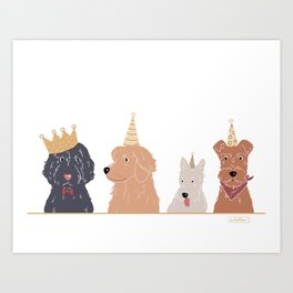 party dogs birthday card Art Print
