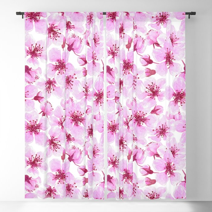 Cherry blossom watercolor Blackout Curtain
