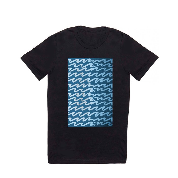Abstract Waves - Blue Raspberry Shimmer on Saltwater Taffy Teal T Shirt