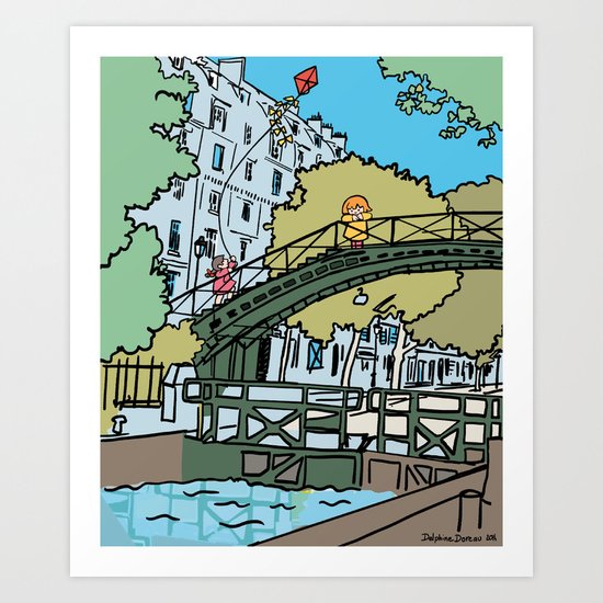 My Cute Paris Bridge Art Print