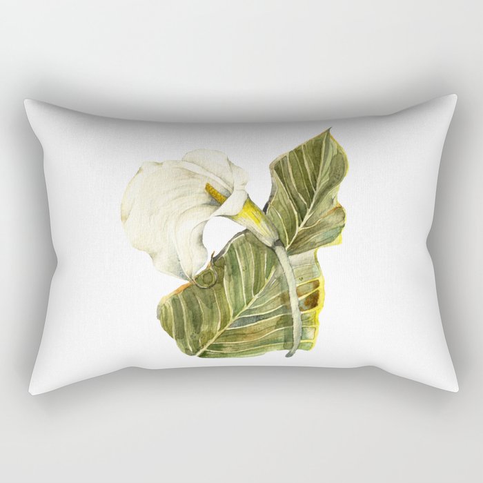 White Calla Lily Rectangular Pillow