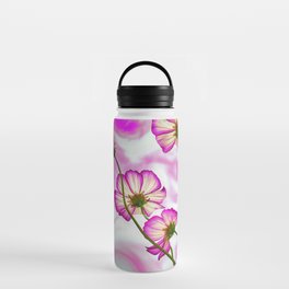 Pink Purple Cosmos Flower Market Water Bottle