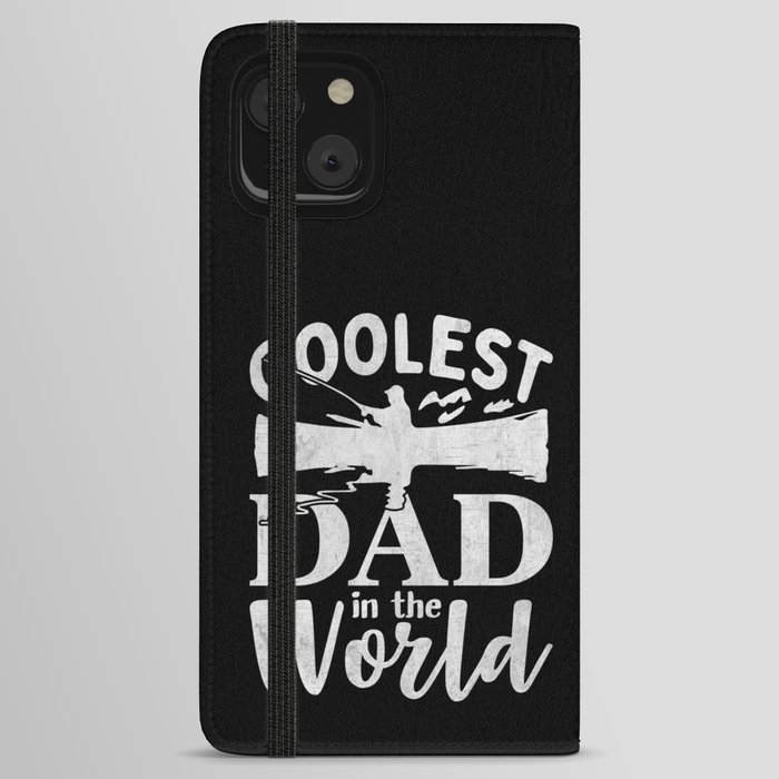 Coolest dad in the world fishing retro Fathers day iPhone Wallet Case