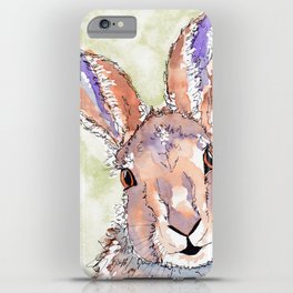 Peek-a-boo Hare iPhone Case | Countryside, Hare, Nature, Rabbit, Ireland, Cute, Irish, Animal, Illustration, Wildlife 