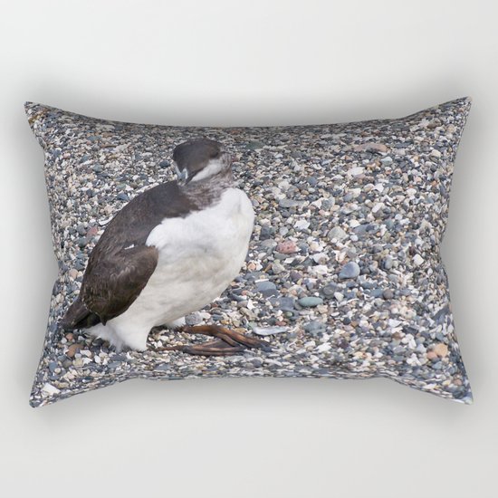 Razorbill Walking on the Beach Rectangular Pillow