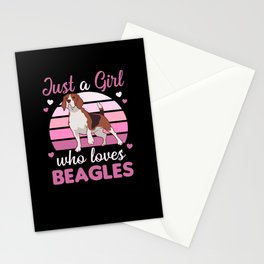 Just A Girl who Loves Beagles - Sweet Beagle Dog Stationery Card