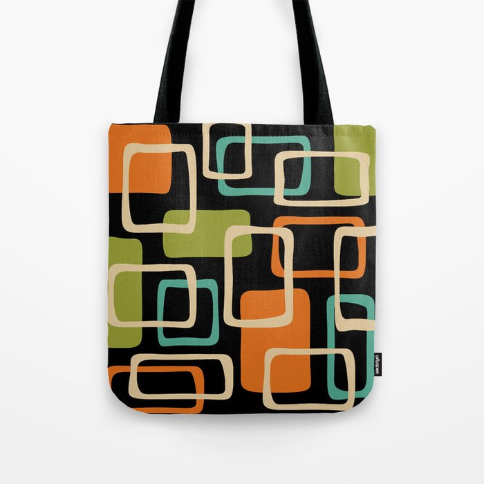 Mid Century Modern Abstract Squares Pattern 420 Mid Mod Tote Bag