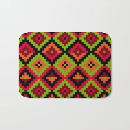 Aztec pattern - green Bath Mat