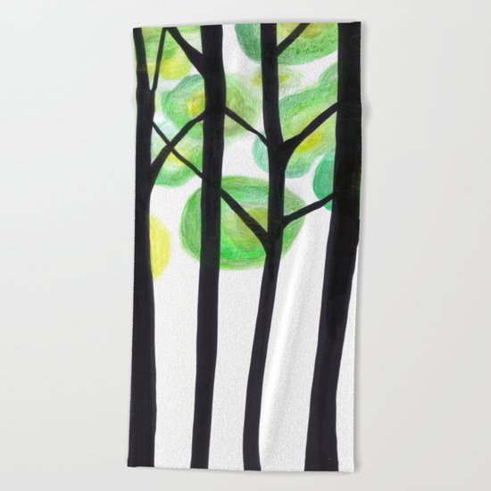blacks trees Beach Towel