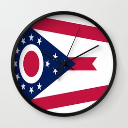 flag of Ohio,Midwest,Ohioan,Buckeye,Colombus,Cleveland,Cincinnati,Usa,america,united states,us Wall Clock