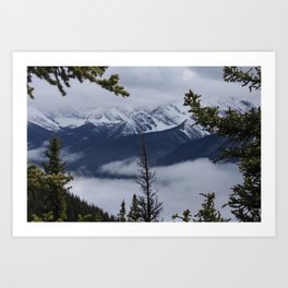 Mountain Range Art Print | Tranquil, Canadianrockies, Solitude, Fall, Photo, Color, Sulphurmountain, Banff, Retreat, Secluded 