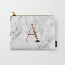 Monogram rose gold marble A Carry-All Pouch | Lettera, Rosequartz, Personalised, Letters, Custom, Alphabet, Rosegoldmarble, Pastel, Greymarble, Millennialpink 