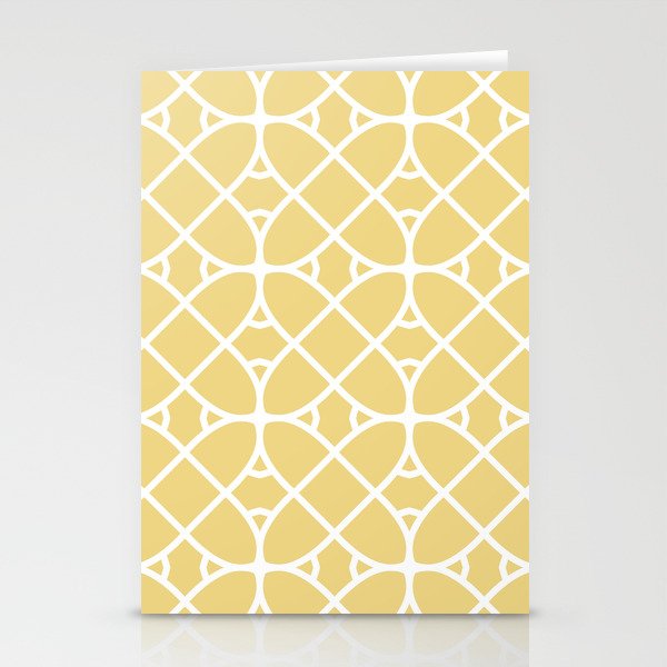Yellow and White Geometric Shape Pattern Pairs DE 2022 Popular Color Gatsby Glitter DET496 Stationery Cards