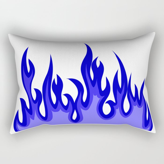 Blue Fire Rectangular Pillow