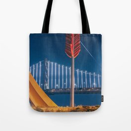 Moonrise over Bridge Tote Bag