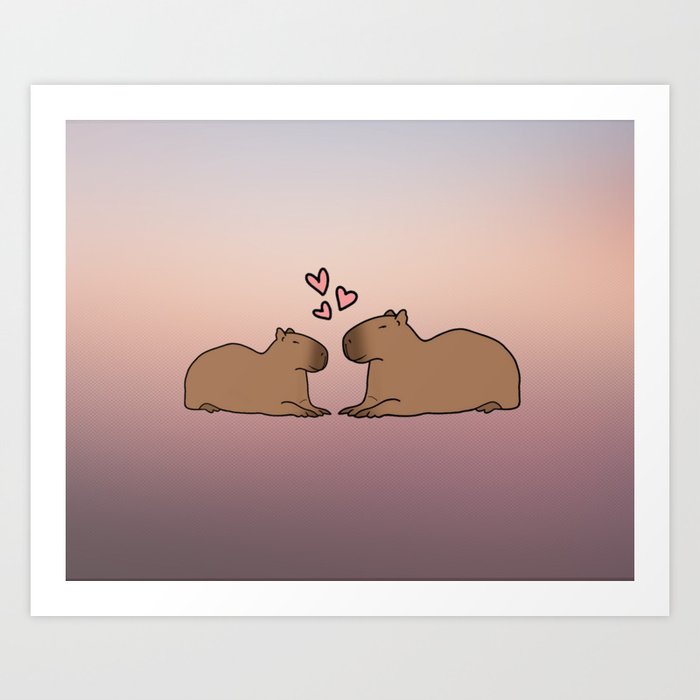 Capybara Love Art Print