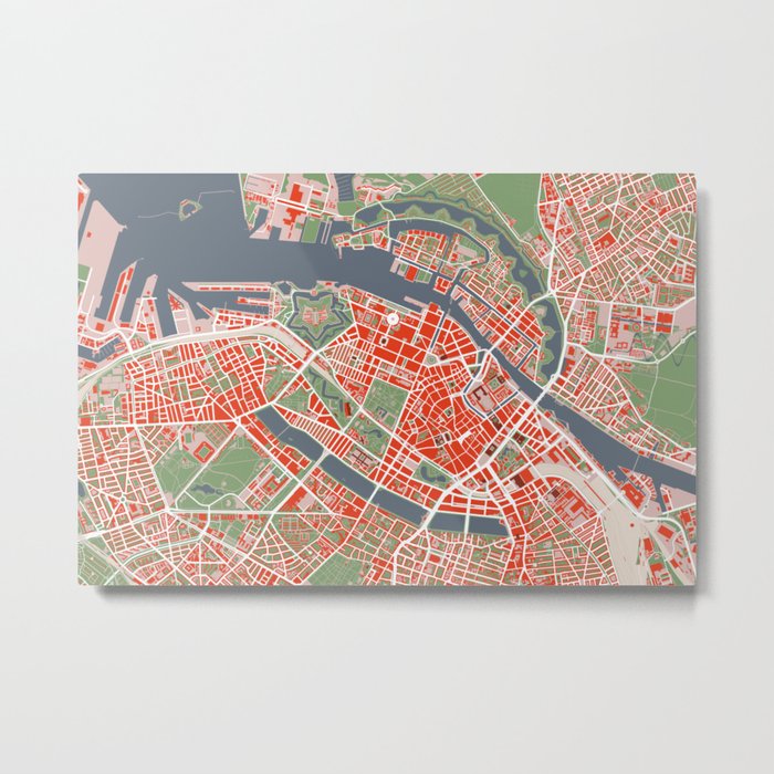 Copenhagen city map classic Metal Print