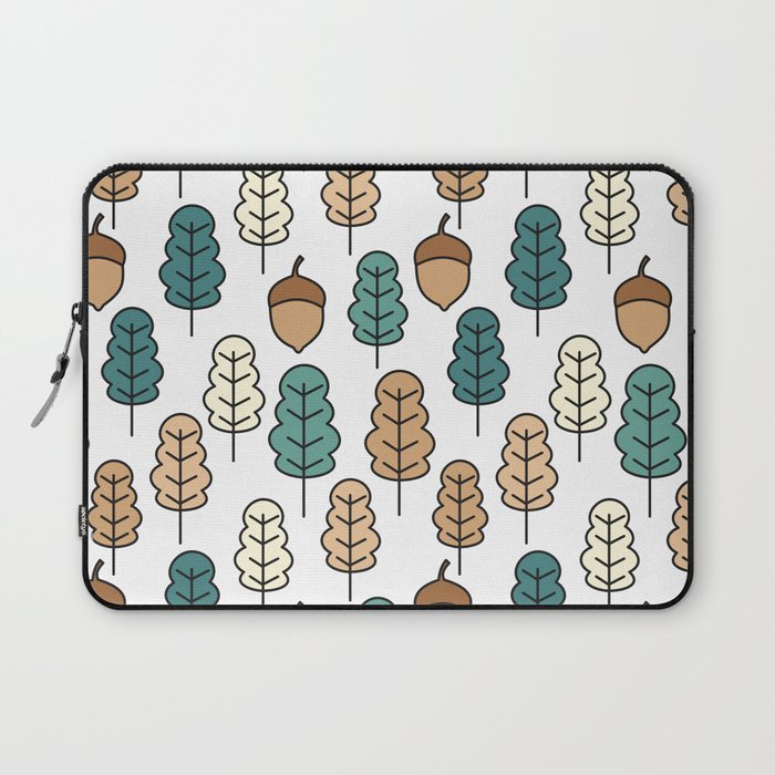 cute pattern illustration with acorns and autumn oak leaves Laptop ...