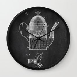Coffee Pot chalkboard patent Wall Clock