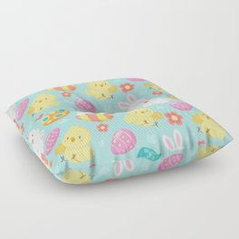 Happy Easter Rabbit And Chicken Collection Floor Pillow