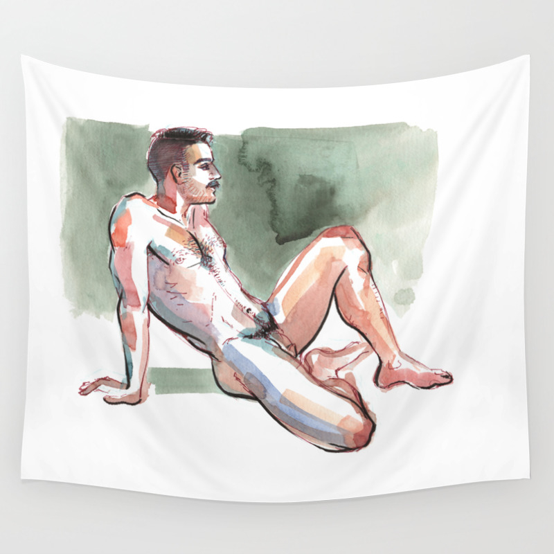 Nude Male by Frank-Joseph Wall Tapestry by FrankPaintsDudes | Society6