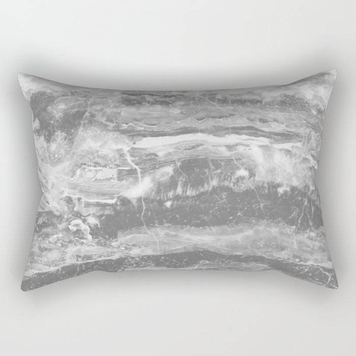 Real Gray Marble Rectangular Pillow