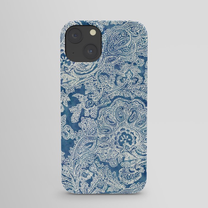 Blue Boho Paisley Pattern iPhone Case