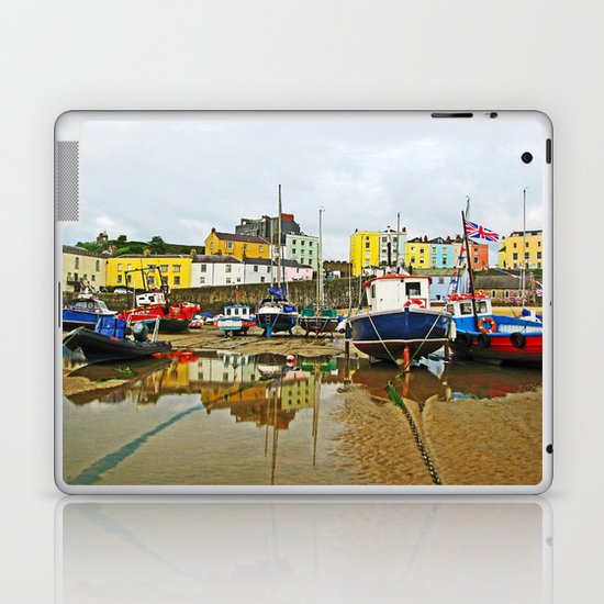 Tenby Harbour Reflection.Wales. Laptop & iPad Skin