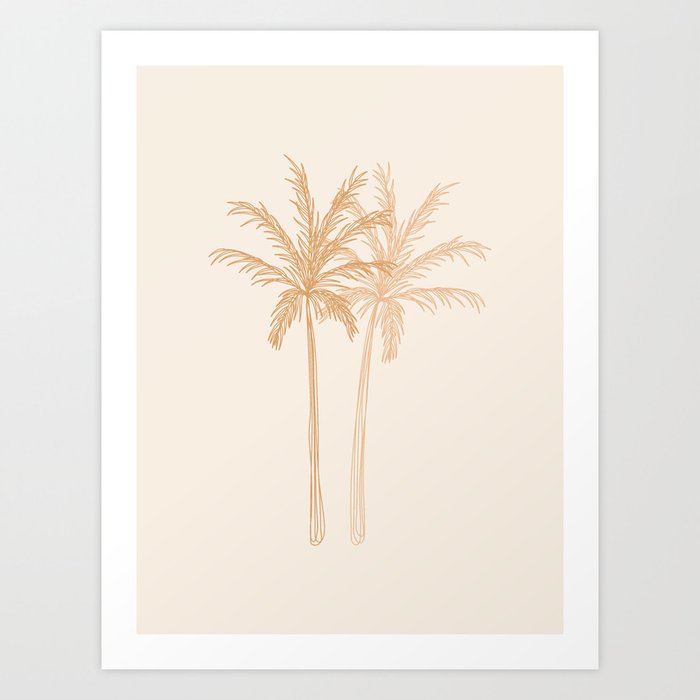 Twin Palm Trees Art Print