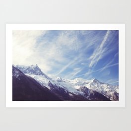 Mountain Mont Blanc view from Chamonix, France Art Print