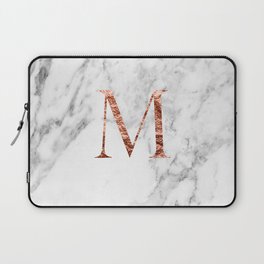 Monogram rose gold marble M Laptop Sleeve