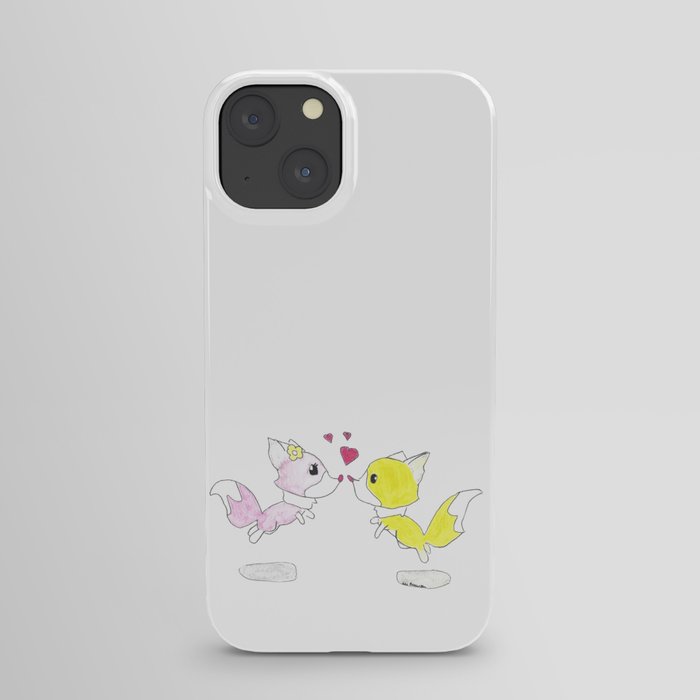 Eskimo Kisses Two Cute Foxes Reunited iPhone Case