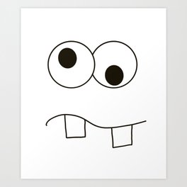 Goofy Funny Monster Face With Buck Teeth Design graphic Art Print | Bigteeth, Monster, Cute, Funny, Goofy, Drawing, Face 