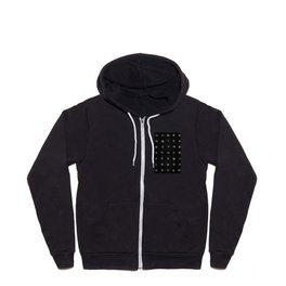 Shibori white dots over black Zip Hoodie