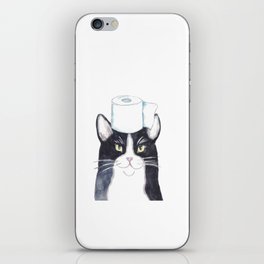  Tuxedo cat toilet Painting Wall Poster Watercolor iPhone Skin