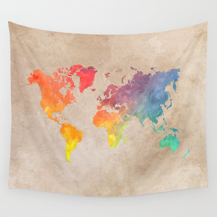 Society6 world map tapestry new arrivals