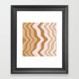 Coffee and Cream Waves Framed Art Print