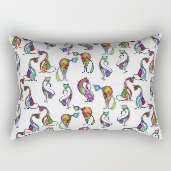 Cats - Colorful Characters Rectangular Pillow