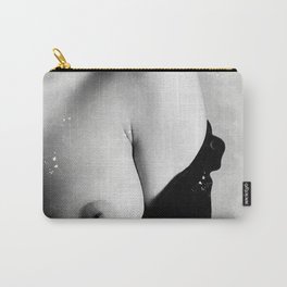 Just a Breast II Watercolor Carry-All Pouch | Sexy, Black And White, Female, Undressed, Topless, Teasing, Nude, Femenine, Painting, Erotic 