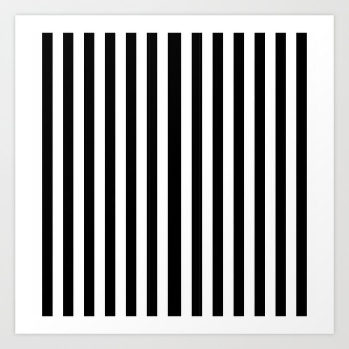 Black White Stripe Art Print