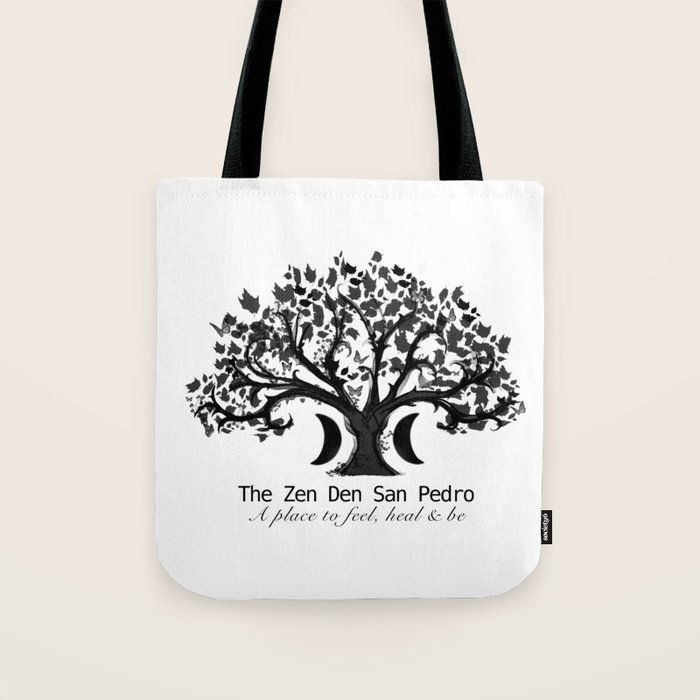 The Zen Den San Pedro Black on White Tote Bag