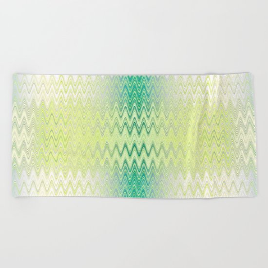 Textile-aqua & lemon Beach Towel