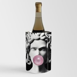 Medusa blowing pink bubblegum bubble Wine Chiller