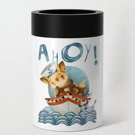 Ahoy! Fox captain sailing on a boat. Can Cooler