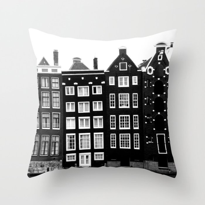 The canal houses of Amsterdam Throw Pillow
