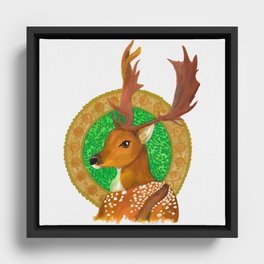 Red Deer Framed Canvas