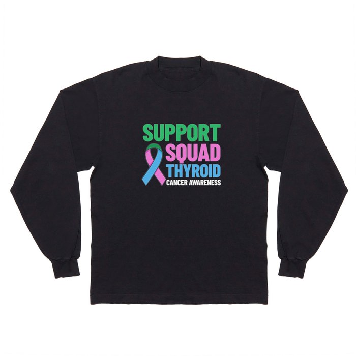 Thyroid Cancer Ribbon Awareness Survivor Long Sleeve T Shirt