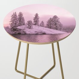 Sunset Island in Winter Side Table